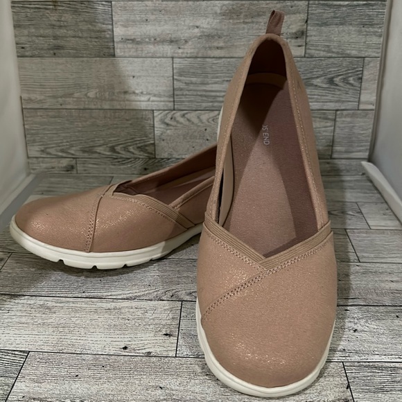 Lands end pink metallic slip on sneaker shoes size 10B - Picture 1 of 7